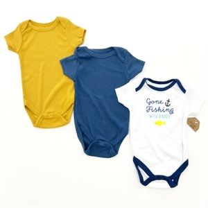 NEW Chick Pea Boys 3 Piece Onesie Set